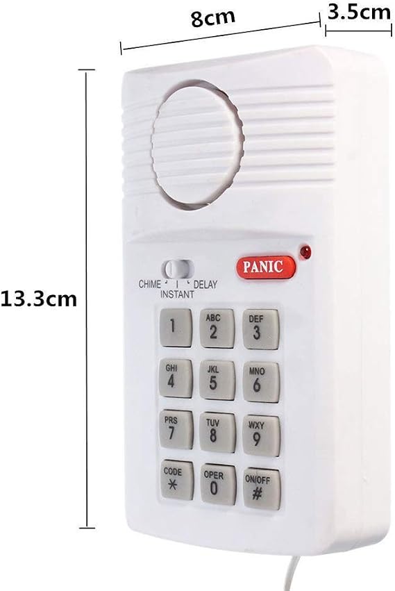Wireless Home Security Burglar Alarm Garage Shed Caravan Defender with Keypad, Fit for Door Window, Powered by 3 x AA Battery (Not Included)