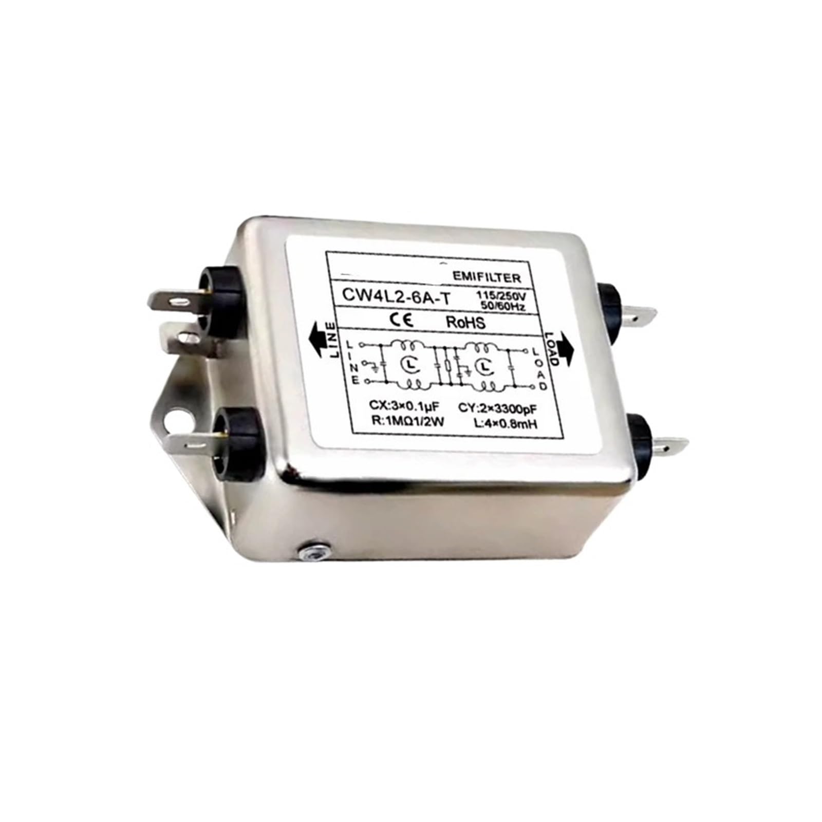MBPAIHOP Power Filter CW4L2-10A-T CW4L2-20A-T Single Phase AC 115V / 250V 20A 50/60HZ(CW4L2-10A-T)