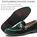 Mens Velvet Loafers, Men's Fashion Mens Dress Shoes Classic Loafers for Wedding Party Penny Dancing,Slip-On Flats Smoking Slippers Prom Shoes(Green)