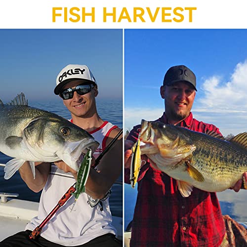 Fishing Lures For Freshwater Topwater Lures With Rotating Tail Fishing Bass Kit，Fishing Lure For Bass,Trout,Walleye,Perch,Suitable For Freshwater Saltwater #TOP6