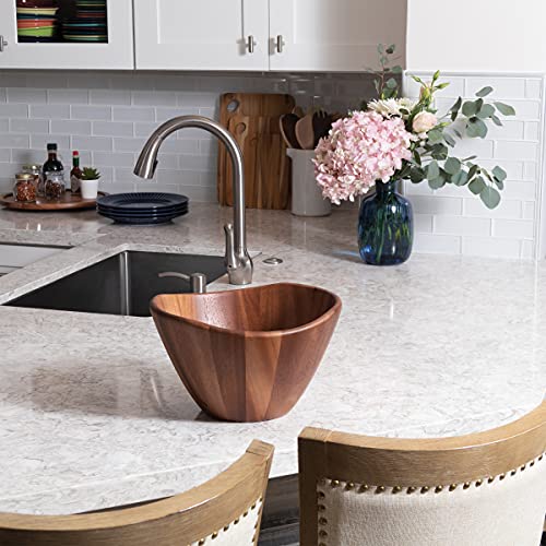 Lipper International Acacia Wave Serving Bowl For Fruits Or Salads, Large, 12" Diameter X 7" Height, Single Bowl #TOP4