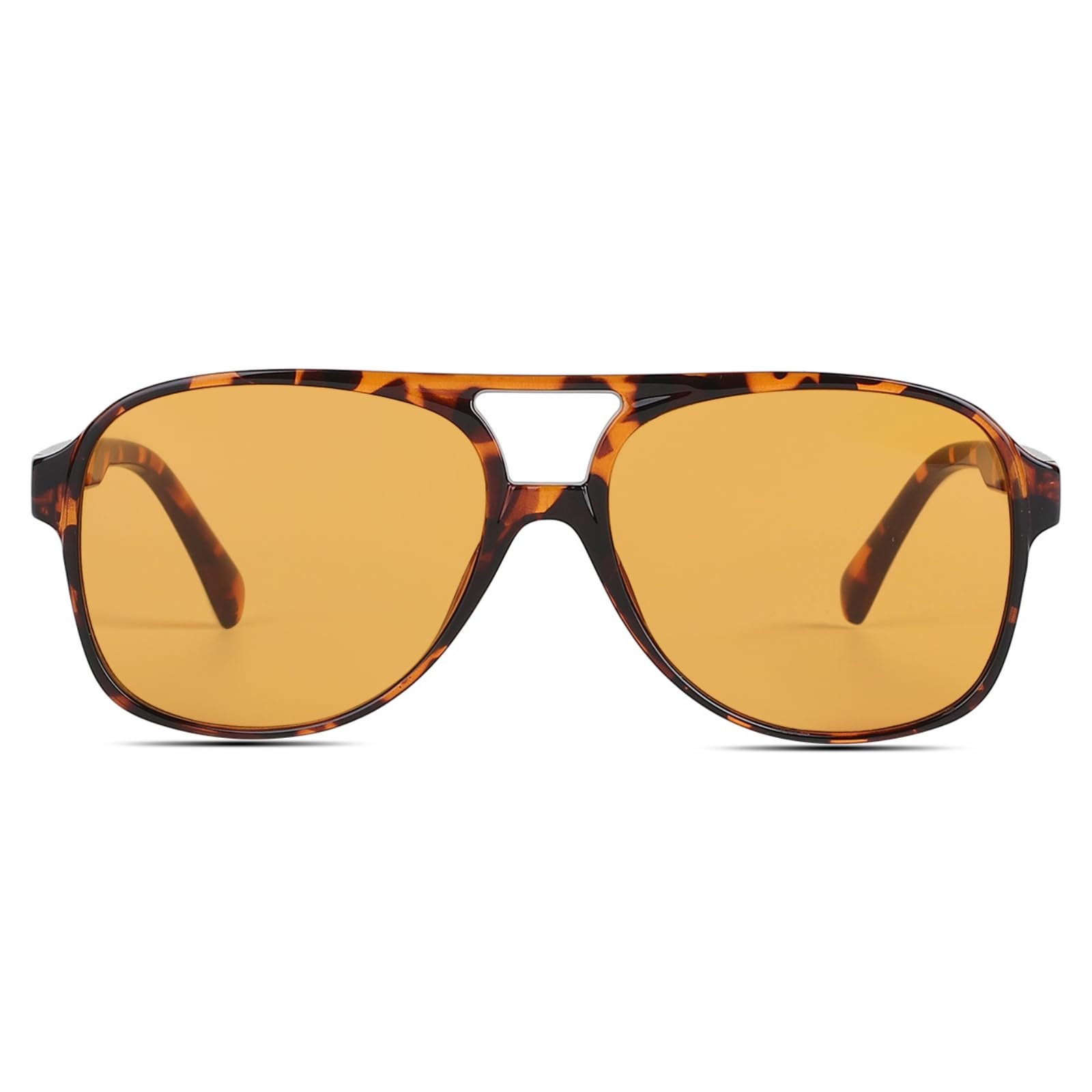 Xpectrum Big 70er Jahre Retro inspirierte klare gelbe Sonnenbrille für Herren und Damen, coole getönte Vintage-Sonnenbrille