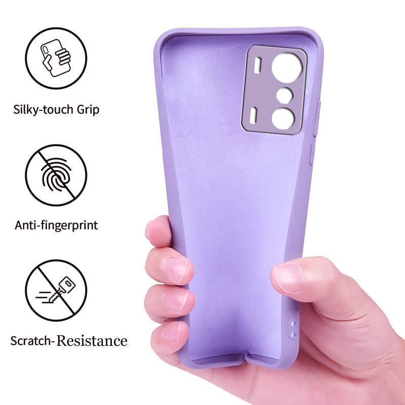 Image of A rtistque Liquid Silicone Matte Shockproof Flexible with Camera Protection Soft Back Cover Case for Infinix Zero 5G - Purple