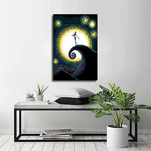 Xde Before Christmas Jack Skellington, King Of Halloween Poster Decorative Painting Canvas Wall Art Living Room Posters Bedroom Painting 12X18Inch(30X45Cm) #TOP5