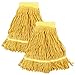 Alipis Commercial Mop Head Replacement, 2pcs Wet Industrial Cotton Looped End String Cleaning Mop Head Refill for General and Floor Cleaning Yellow