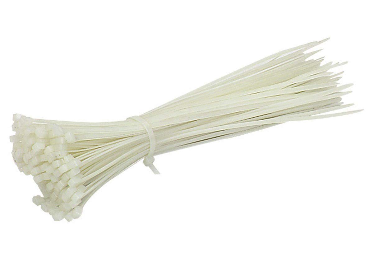 Nylon Self Locking Zip Cable Ties (150 mm x 2.5 mm) 6 inches, Pack of 100, White