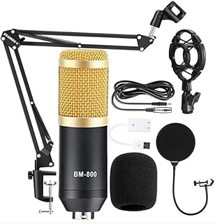 DUTTY Professional BM800 Microfono a condensatore da studio 35 mm Cablato BM800 Microfono per registrazione del suono per computer dorato DUTTY Professional BM800 Microfono a condensatore da studio 35 mm Cablato BM800 Microfono per registrazione del suono per computer dorato