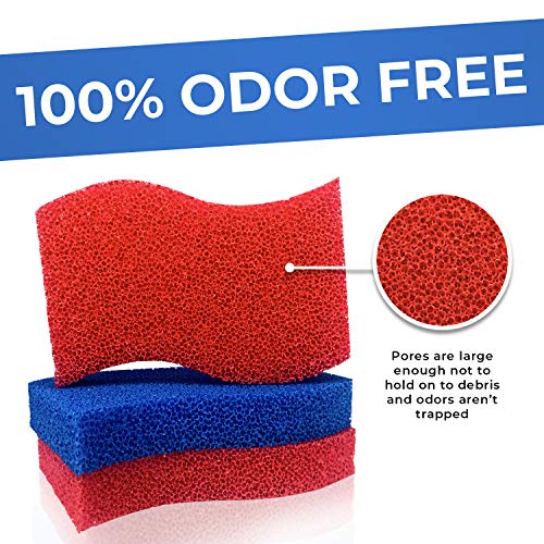 STK Heavy Duty Silicone Scrubber S-Sponges (10 Pack) - Modern Antimicrobial Kitchen Sponges - 100% Mold Mildew and Bacteria Resistant - Zero Smell Technology - Silicone Sponge - 10x More Durable