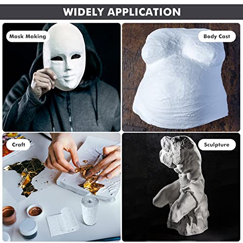 20 Pack Plaster Cloth Gauze Bandage Rolls for Art Craft Project Each Roll 5 Yards Plaster Strip Gauze Wrap Bulk for Body Casts Belly Molds Mask Making Sculptures(2 x 180 Inch) - Thumbnail 7