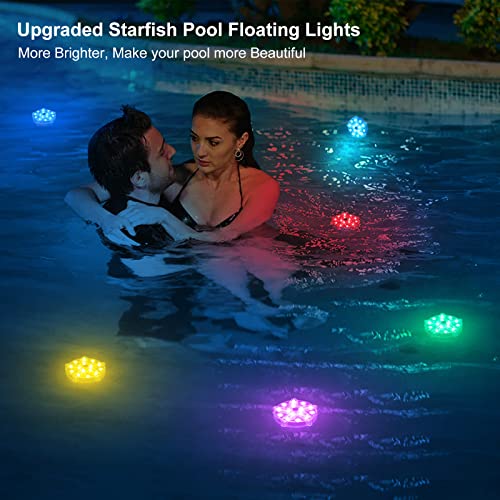 Blufree Rechargeable Floating Pool Lights, IP68 Waterproof Color Changing Submersible LED Pool Lights with Suction Cups, Iron Plate, Magnet Underwater Light for Pond Party Decor. 1PCS - Thumbnail 2