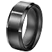 FANSING Couples 8mm Wedding Bands, Stainless Steel Ring, Titanium Rings, Tungsten Ring, Black, Size 5-14