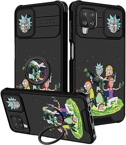 Qerrassa for Samsung Galaxy A12 Case Cute Cartoon A12 Phone Case for Women Girly Protective Cover with Camera Cover & Ring Stand Funny Shockproof Cases for Samsung A12, Heart Stit