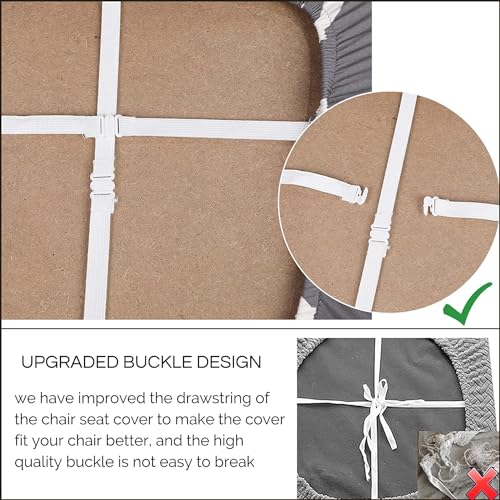 Image of SearchI Waterproof Seat Covers for Dining Chairs, 6 Pack Stretch Dining Room Chair Seat Covers, Kitchen Chair Seat Covers Protectors(Beige and Blue Flower)
