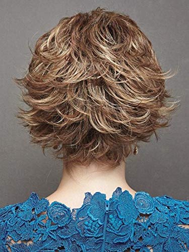 Mason Wig Color Frosti Blonde - Noriko Wigs 3" Short Mixed Layers Beveled Ends Gradient Colors Average Cap Wavy Shag Bundle MaxWigs Hairloss Booklet