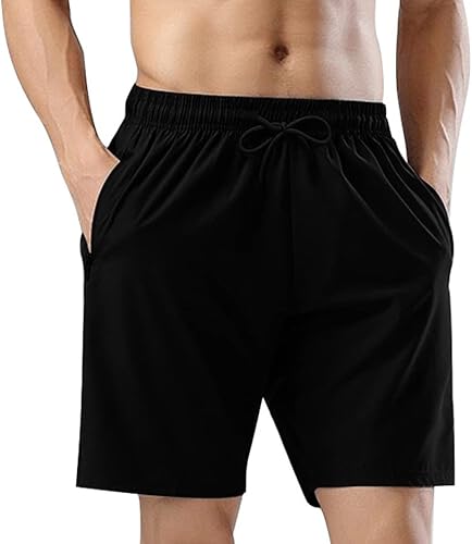 Miniatura 2 de Pantalones cortos de entrenamiento para hombre, de secado rápido, ligeros, atléticos, con bolsillos con cremallera