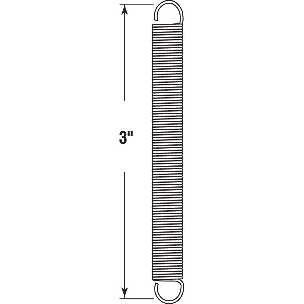 Prime-Line SP 9665 Extension Spring, Spring Steel Construction, Nickel-Plated Finish, 0.028 GA x 5/16 In. x 3 In., Closed Single Loop (2 Pack)