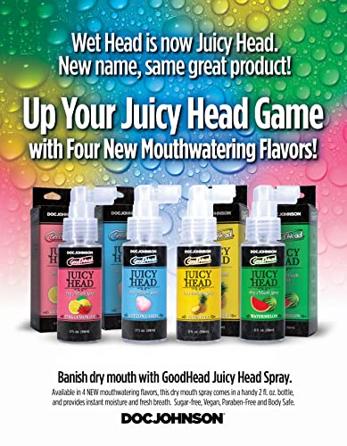 Doc Johnson GoodHead - Juicy Head - Dry Mouth Spray - Instantly Moisturize Your Mouth - Watermelon - 2 fl. oz.(59 ml)