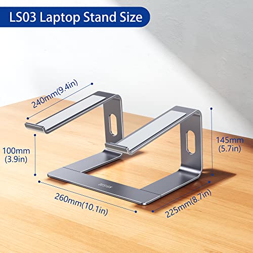 Image of BESIGN LS03 Aluminum Laptop Stand, Ergonomic Detachable Computer Stand, Notebook Holder, Laptop Mount Compatible with Air, Pro, Dell, HP, Lenovo More 10-15.6 inch Laptops, Space Gray