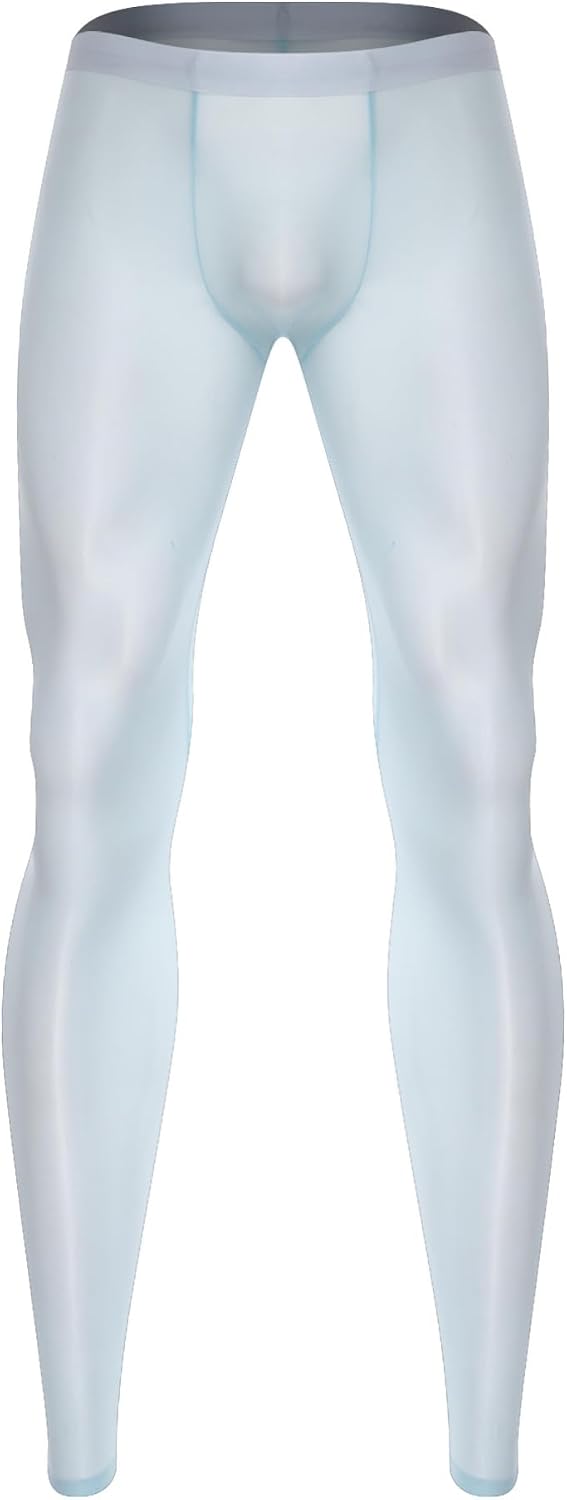 iiniim Men's Silky See Through Compression Pants Seamless Workout Fitness Gym Leggings Tights
