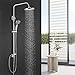 Produktbild BONADE Duschsystem Duschsäule ohne Wasserhahn inkl. Handbrause, Duschkopf, Duschstange Duschset Höhenverstellbar 90-120cm, Regendusche Überkopfbrause Set, Brause- und Duschsysteme Chrom