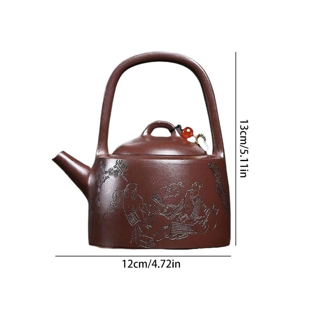 Tetera de Kung Fu Para Hacer té Tetera Vintage Hecha A Mano De Arcilla Morada Con Asa Manshu Juego de Té de Cerámica