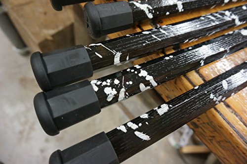 Ripwood "Black With White Splatter Wood Attack Lacrosse Shaft, Stick, Handle - Solid Ash, Hand Made In The Usa, Includes Jimalax End Cap #TOP2