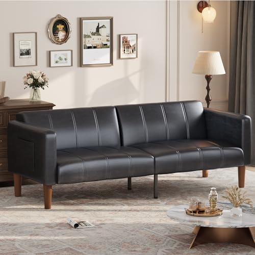 GarveeHome Futon Sofa Bed, 75-Inch Modern Faux...