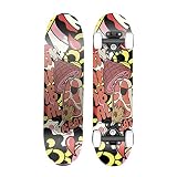 Skateboarden Doppelseitige Aufkleber, Dickere Halterungen, Explosionsgeschützte Lager Doppelter Neigung Für Kinder Und Anfänger Ahorn (Color : A, Size : 79 * 20cm)