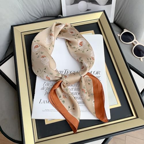 Image of Printed Poly Silken feel Scarf Stole for Women | Stylish, Soft, & Lightweight | Satin Feel Neck Scarf, Hair Scarf, Head Scarf for Women
