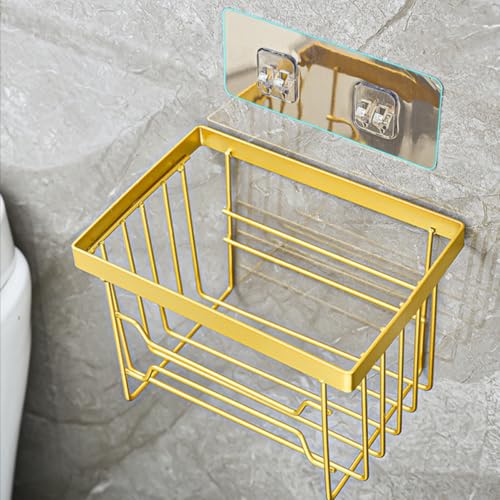 Portarrollos dorado de hierro y PP de diseño moderno para baños 8