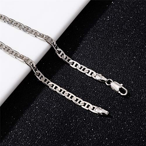 Image of kelistom Gold Anklet for Women 14K Gold / 18K Gold /Platinum Plated Flat Mariner Link Chain Ankle Bracelets for Women 9 10 11 inches
