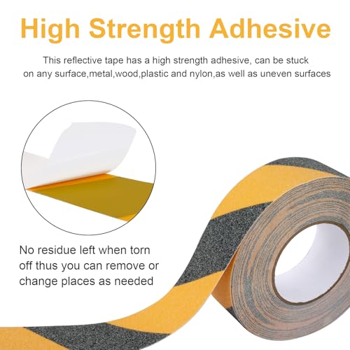 Image of Anti Slip Tape for Stairs Outdoor /Indoor Waterproof Heavy Duty Grip Tape 2 inch x 59Ft Safety Non Skid Roll for Stair Steps Ramp Traction Tread Staircases Grips Adhesive Non Slip Strips Walk, Black&Yellow