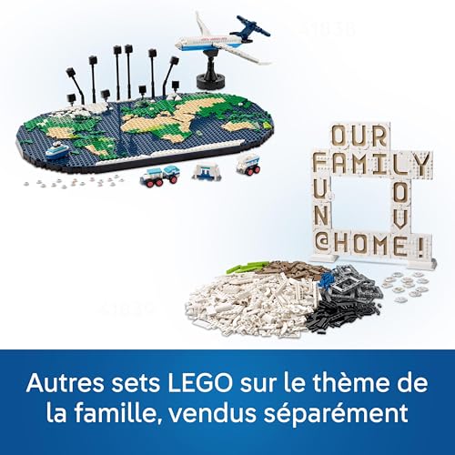 LEGO Family Souvenirs de Voyages - Carte du Monde - Idée Cadeau Riche en Aventures pour Les Familles et Les Voyageurs - Set de Construction pour Filles et Garçons Qui Aiment Voyager 41838
