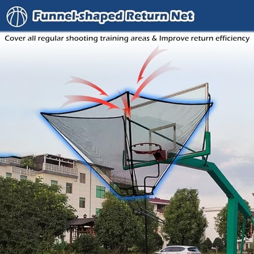 Basketball Rebounder Attachment - 180° Rotating Ball Return Net for Enhanced Training Perfect for Parks Schools and Gyms