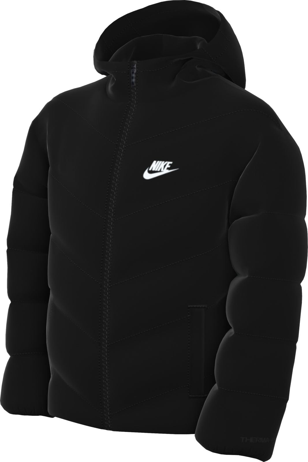 Nike Girls Noir Loose-Fitting ' Puffer Jacket All Day Play Therma-Fit