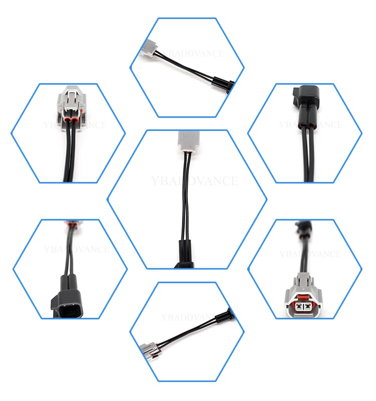 2 pin Female d enso to ev6 Fuel Injector Motorcycle Parts Wire Harness Connector - (Color Name: Black)