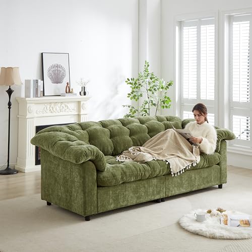 KEIKI 94.8" Chenille Cloud Sofa 3-Seater with Cushions