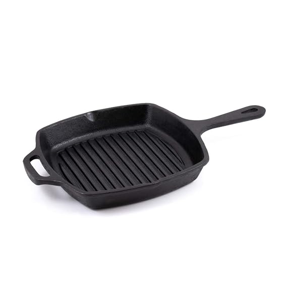 Bhagya Cast Iron Cookware Grill Pan, 10 inches