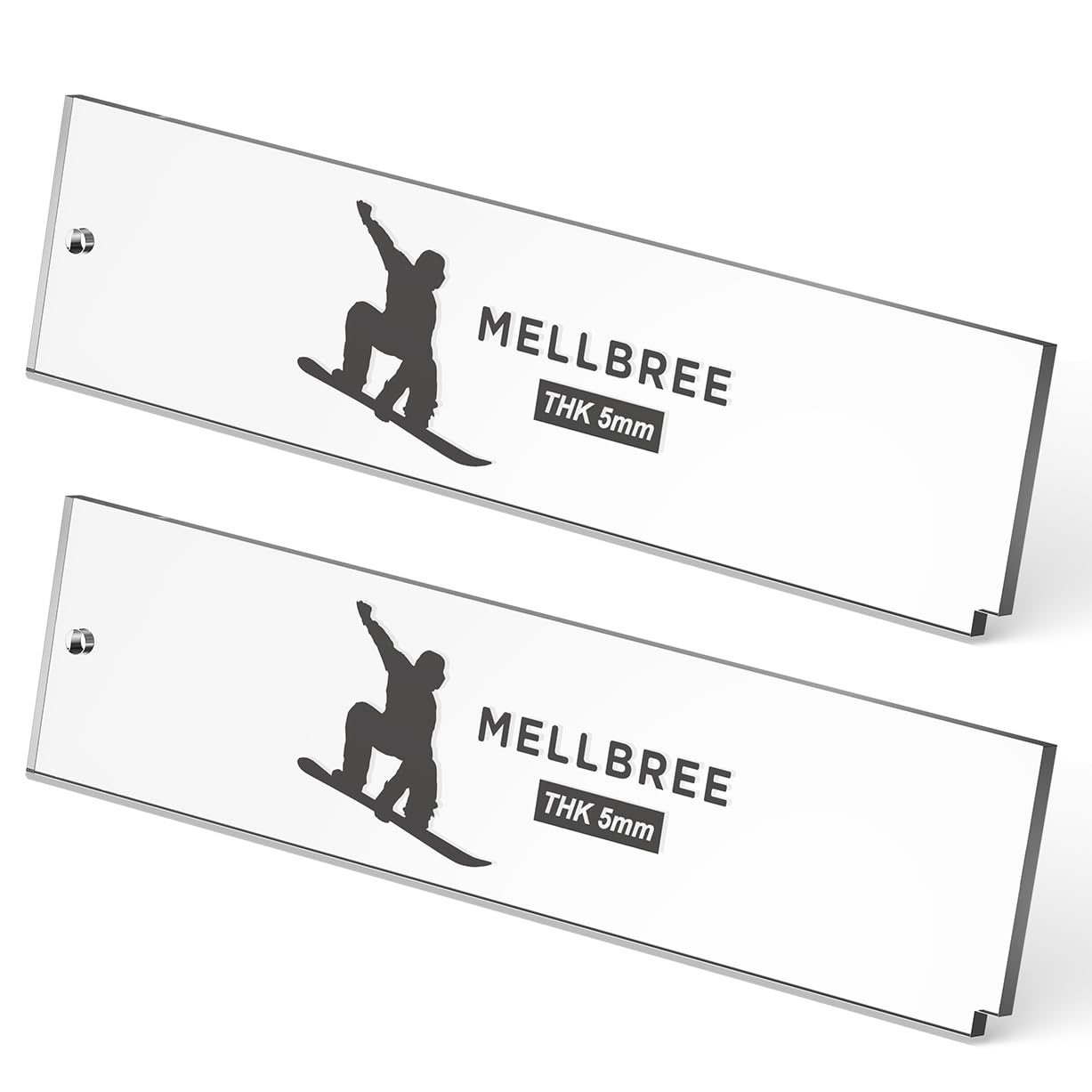 Mellbree 2/4 Stück Skiwachs Abzieher｜Acryl Ski Abziehklinge für Snowboard Base Wax der Schutzung｜Präzisionsrillen Sorgen für rückstandsfreies Entfernen des Wachses (2 Stück)