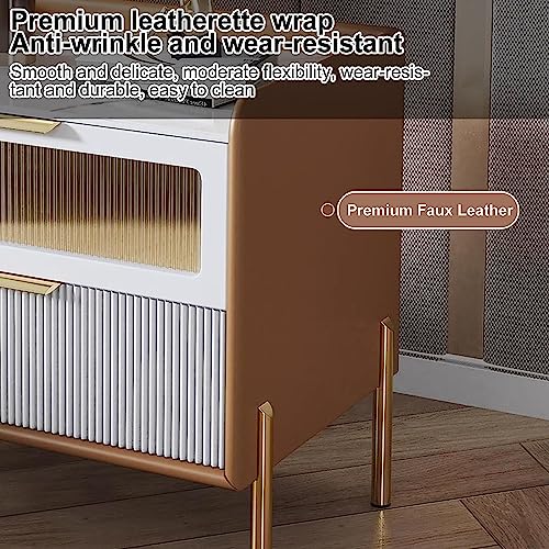 Table de Chevet Robe de Chevet en Cuir pour Chambre Cosy