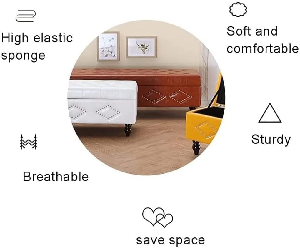 Reposapiés con almacenaje, Taburete con almacenaje, Tela, Taburete Multifuncional para Mesa de Centro, Taburete con almacenaje, sofá, Cambiador de Zapatos, reposapiés, Taburete con