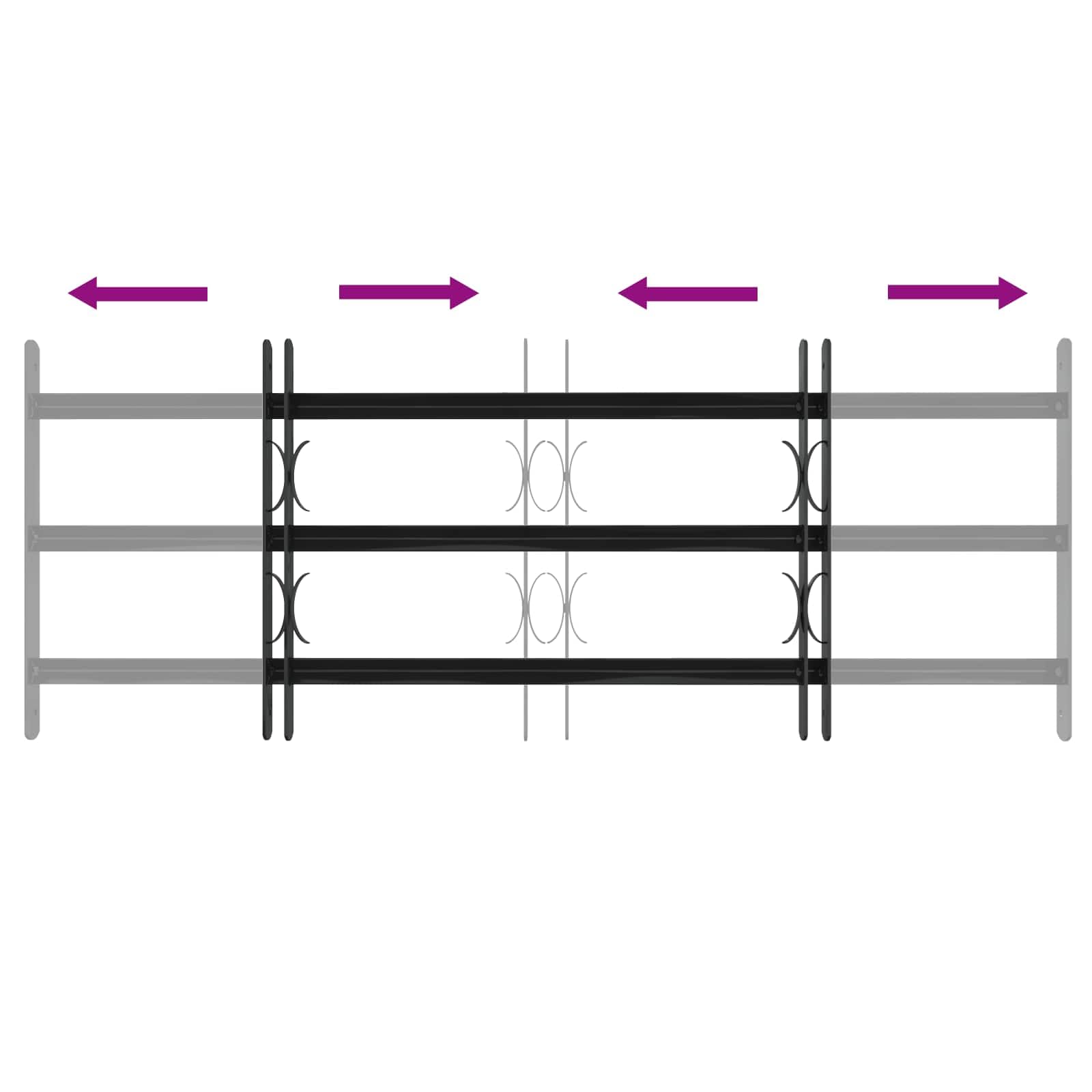 Grille de Fenêtre, Grille Défense de Protection Barre de Sécurité 116x45 cm Acier enduit de poudre Noir