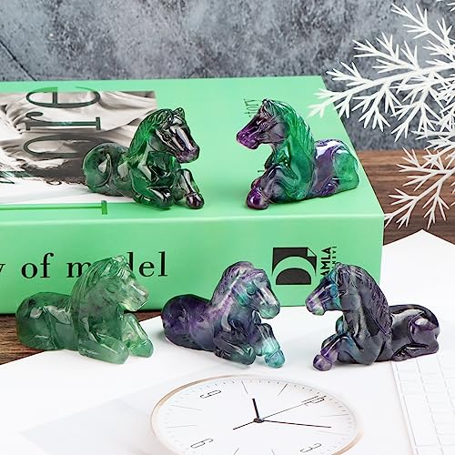Figura de cristal caballo arcoíris para decoración miniatura 3