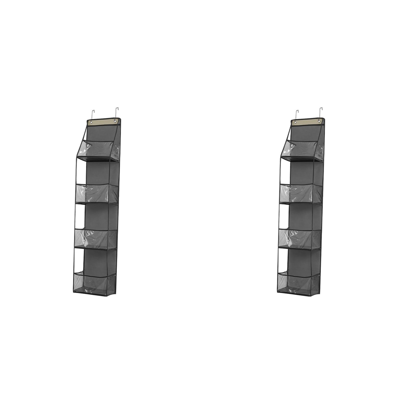 Vjsujehgy 2X Multifunctional Hanging Bag Can Be Hung Behind the Door Multilayer Storage Sundries Sorting Storage Hanging Bag Gray