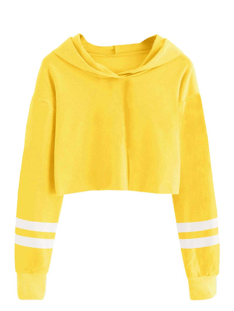 Kids Crop Tops Girls Striped Long Sleeve Fashion Hoodies Pullover
