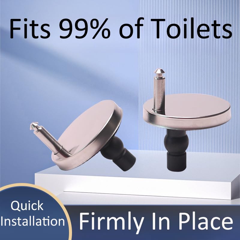 2Pcs Quick Release Toilet Seat Fixings, Universal Soft Close Hinge Replacement Kit with 2Pcs Rubber Expansion Bolts for Blind Hole WC Toilets, Stainless Steel Hardware - Image 4