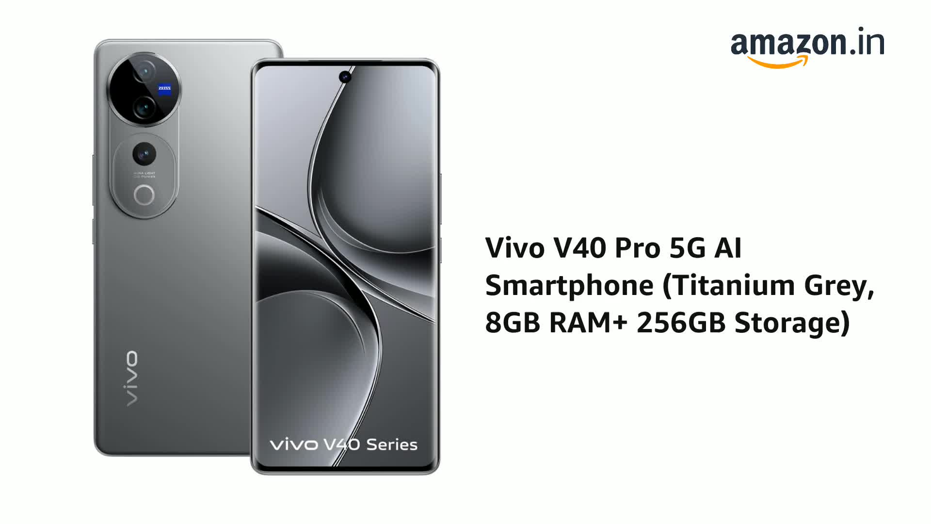 Watch Vivo V40 Pro 5G AI Smartphone ﹙Titanium Grey, 8GB RAM 256GB