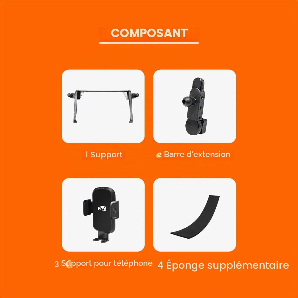 FICS Support de téléphone Compatible avec Toyota RAV4 (RAV4 19~24) de Moniteur 8"