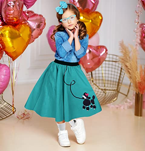 Faybox Poodle Skirt 1950S Costume Accessory Set Of 5Pcs For Girls,100 Days Of School Costume For Kids #TOP5