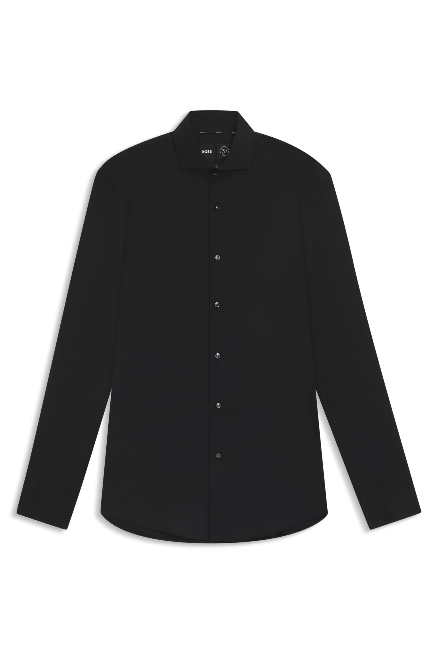 Boss Men's Black P-Hank-Spread-C1-222 Easy-Iron Slim-Fit Shirt In Cotton-Blend Poplin